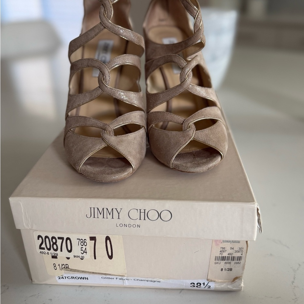 Jimmy Choo Taupe Strappy Heels